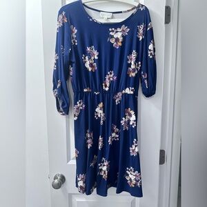 French Greg Floral Blue Dress Size Large from Stitch Fix